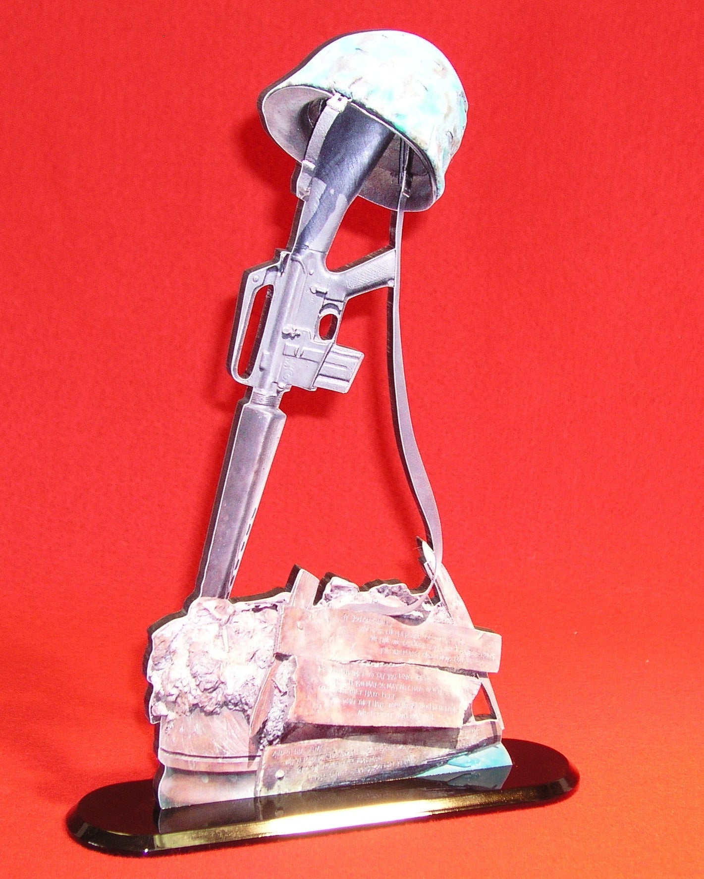 freestanding photo display to honor military